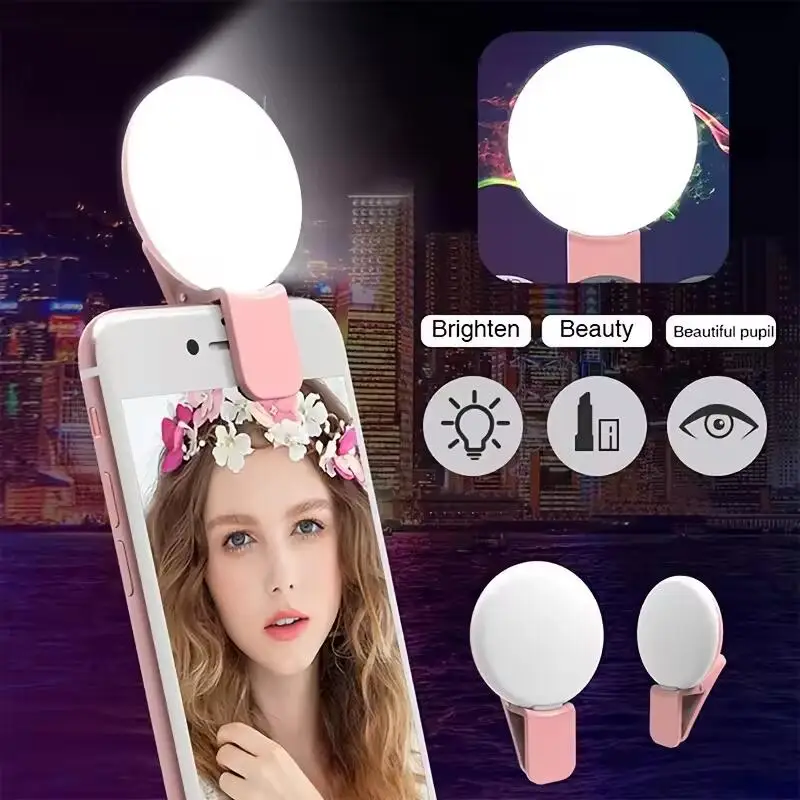 Photography Videos Free - ไฟวงแหวนเซลฟี่ขนาดเล็กแบบพกพา โคมไฟ LED ชาร์จ USB ไฟวงแหวนแบบหนีบสำหรับถ่ายภาพ