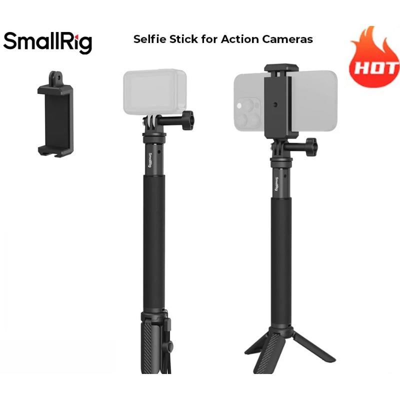 Camera Wrist Strap - ไม้เซลฟี่ SmallRig สำหรับกล้องแอคชั่น พร้อมที่หนีบสมาร์ทโฟนสำหรับ iPhone และโทรศัพท์