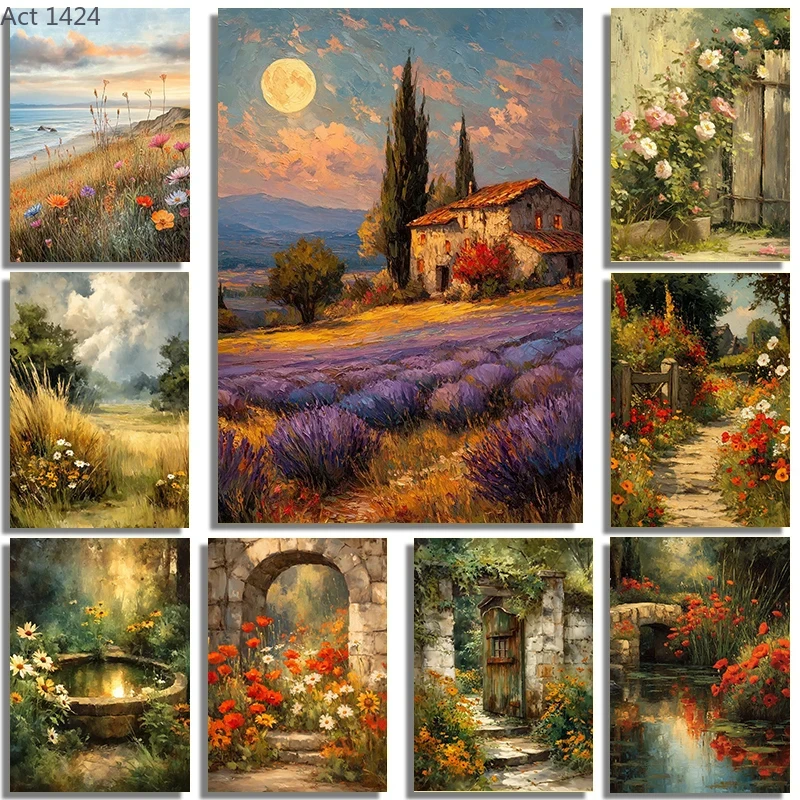 ภาพวาดศิลปะทิวทัศน์ธรรมชาติ บ้ - Photography Design บทวิจารณ์และราคา