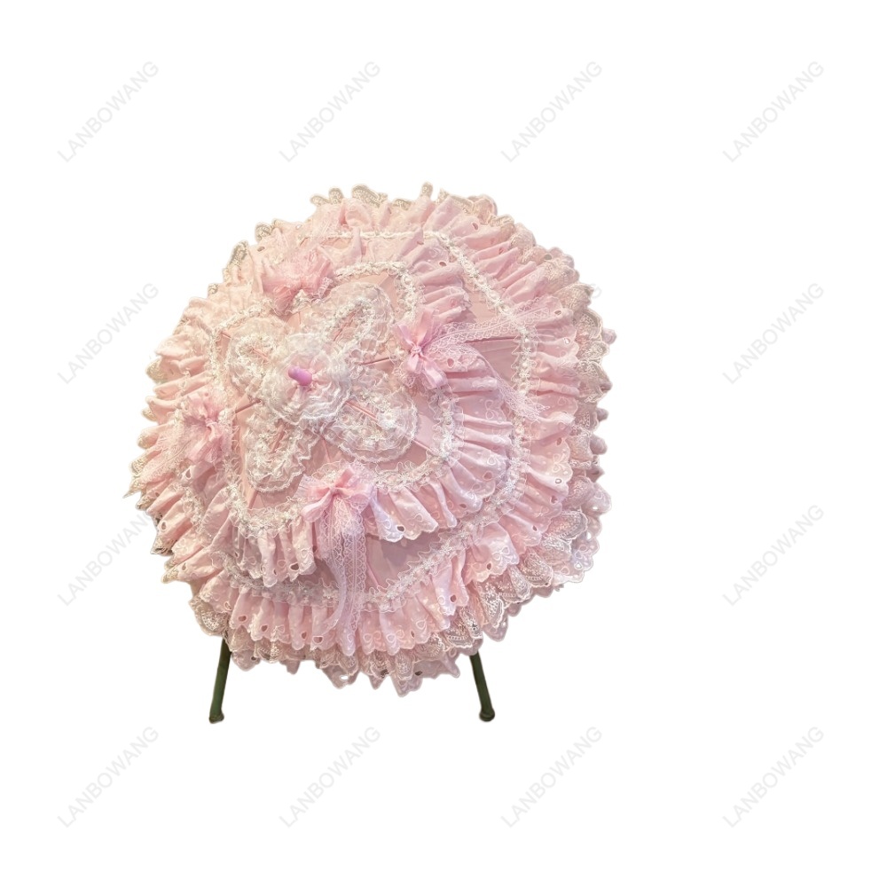 ร่มลูกไม้ลายดอกไม้สีชมพูทรงหัว - Photography Umbrella บทวิจารณ์และราคา