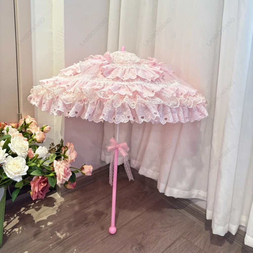 ร่มลูกไม้ลายดอกไม้สีชมพูทรงหัว - Photography Umbrella บทวิจารณ์และราคา