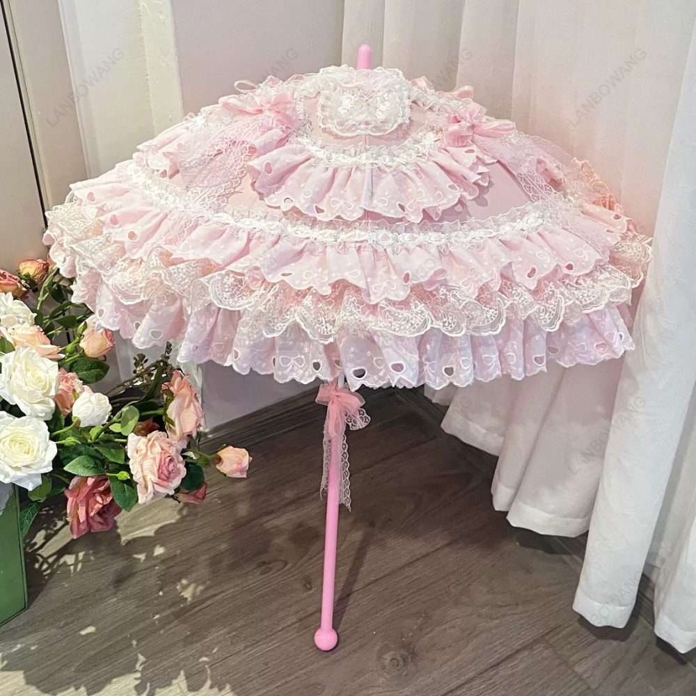 ร่มลูกไม้ลายดอกไม้สีชมพูทรงหัว - Photography Umbrella บทวิจารณ์และราคา